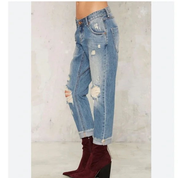 One Teaspoon Lonely Boys Distressed Jeans in Blue Buoy - Picture 2 of 16